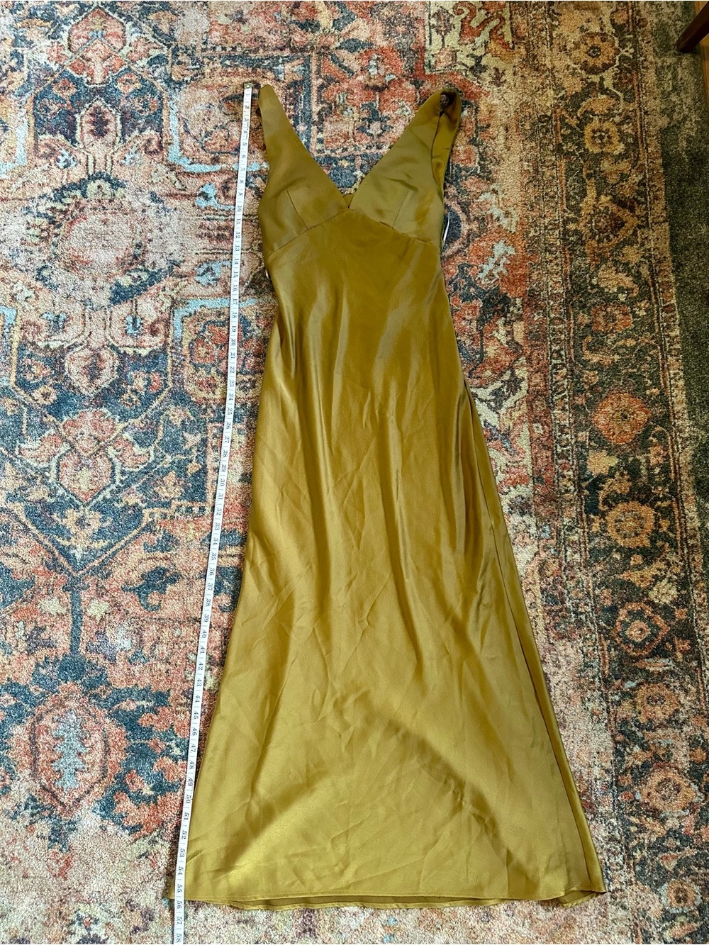 Zara Olive Green V-Neck Maxi Dress - Picture 7 of 8